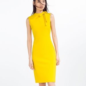Zara tube Pencil Dress with bow at neckline